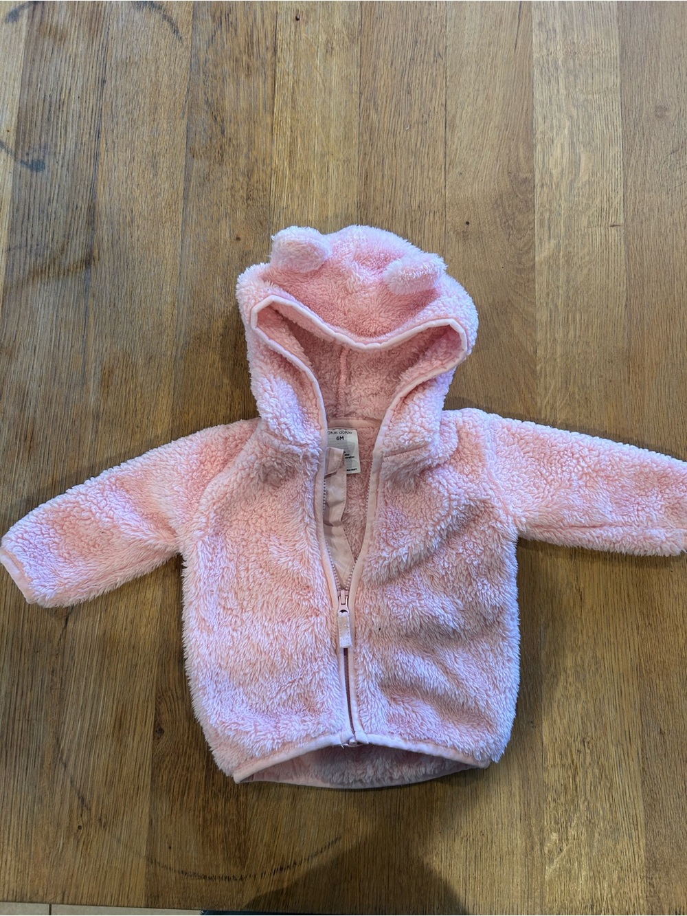 okie dokie Pink Plush Faux Fur Baby One-Piece